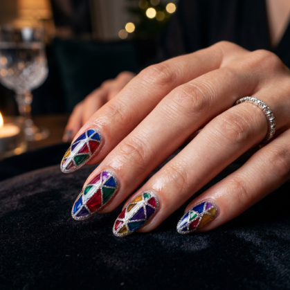 Glitter Glass Nails