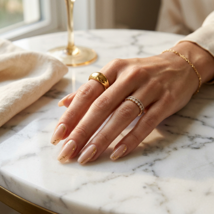 Gold Foil Luxury Nails
