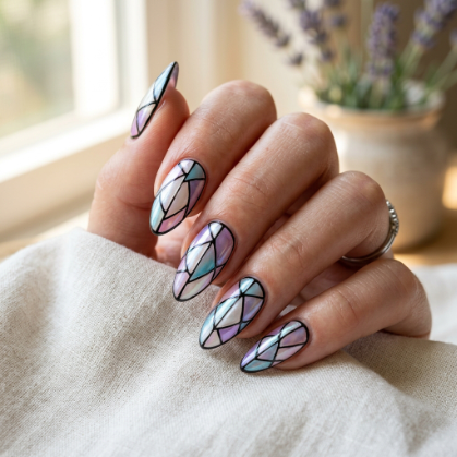 Iridescent Glass Nails