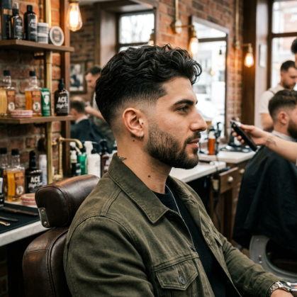 Low Taper Fade with Natural Waves