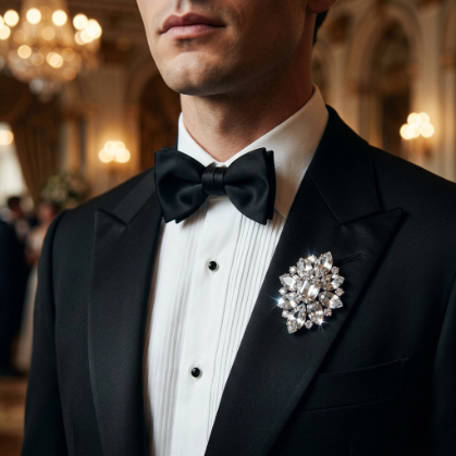 Luxury Diamond-Inspired Brooch
