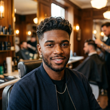 Mid Fade with Textured Waves