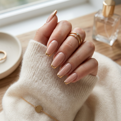 Minimal Nude with Gold Tips
