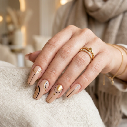Minimalist Line Art Nails