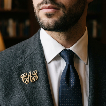 Personalized Monogram Brooch