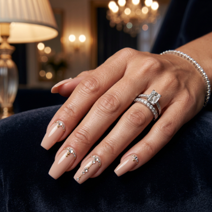 Rhinestone Glam Nails