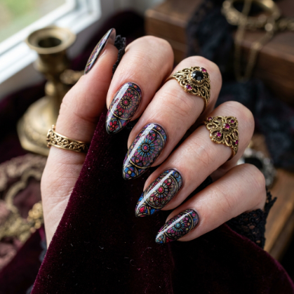 Rose Window Nails