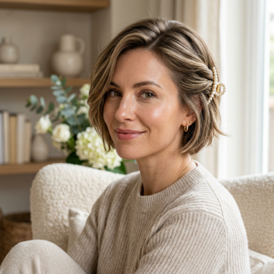 Side-Swept Claw Clip Style