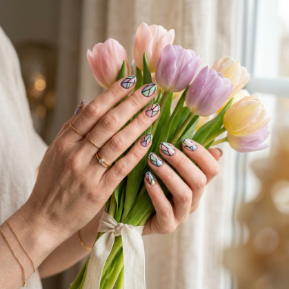 Soft Pastel Window Nails