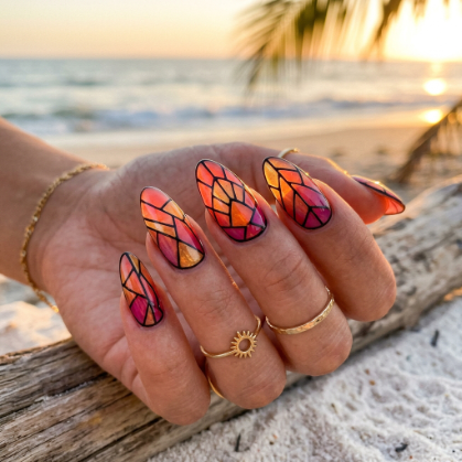 Sunset Glass Nails