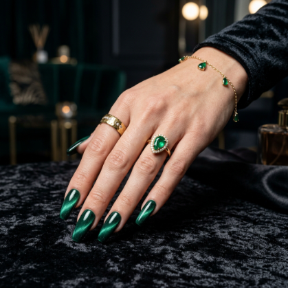 Velvet Cat Eye Nails