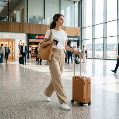 Wide-Leg Trousers with a Basic White Tee
