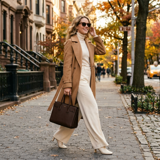 Woman in trench coat