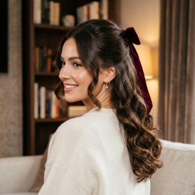 half-up bow hairstyle