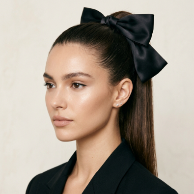 high ponytail bow