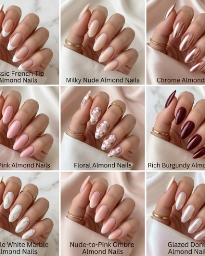 almond nails designs