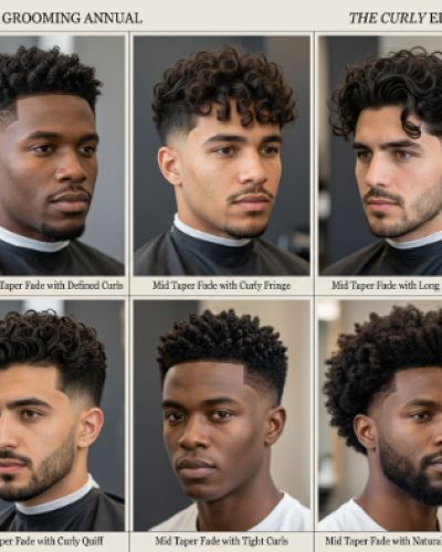 mid taper fade curly hair
